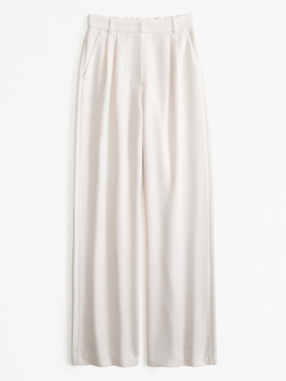 Abercrombie & Fitch Ultra High Rise Wide-Leg Tailored Pants White
